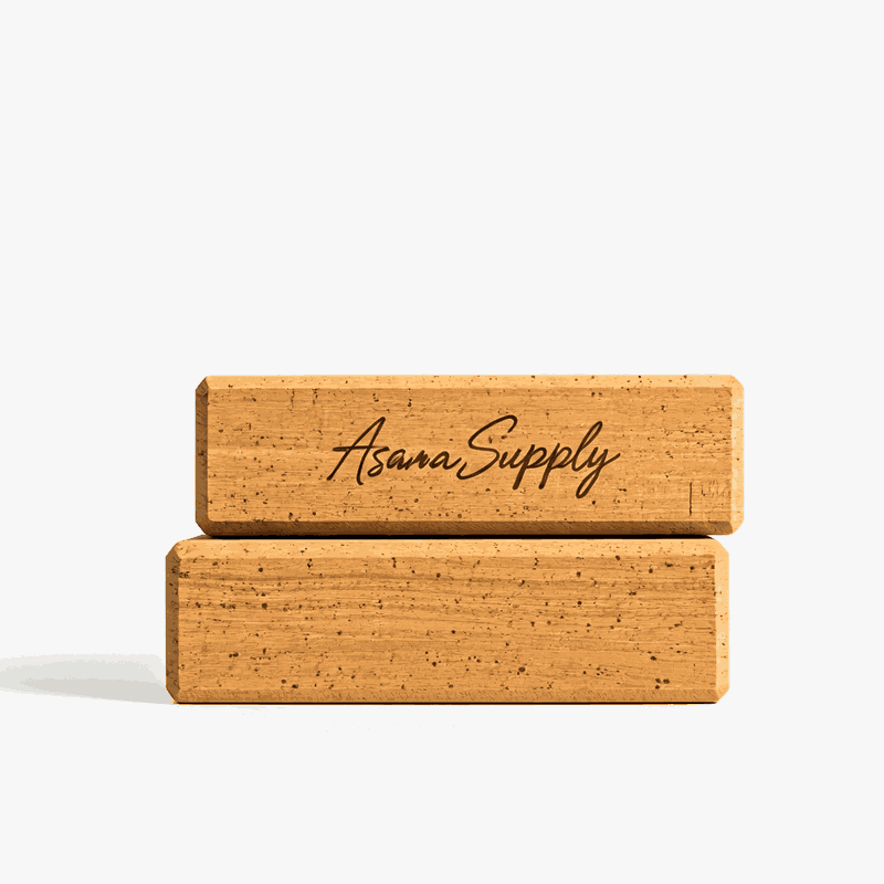 Cork Yoga Block — Pair, Studio-Branded